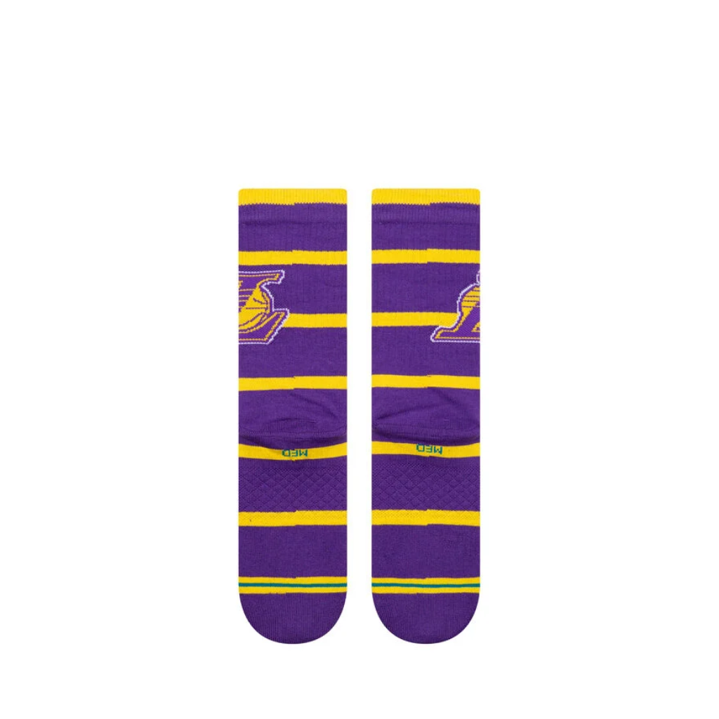 NBA 2024 Prep Crew Socks Los Angeles Lakers Stance - L - Calcetas