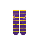 NBA 2024 Prep Crew Socks Los Angeles Lakers Stance - L - Calcetas