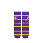 NBA 2024 Prep Crew Socks Los Angeles Lakers Stance - L - Calcetas