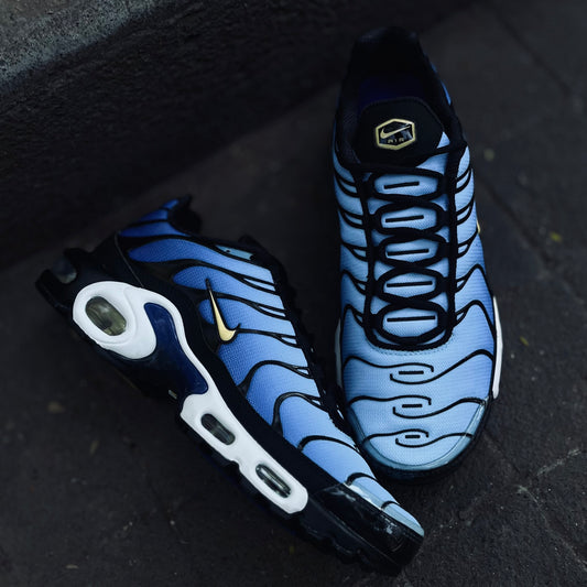 NIKE AIR MAX PLUS OG BLACK/CHAMOIS-SKY BLUE NOIR/BLUE