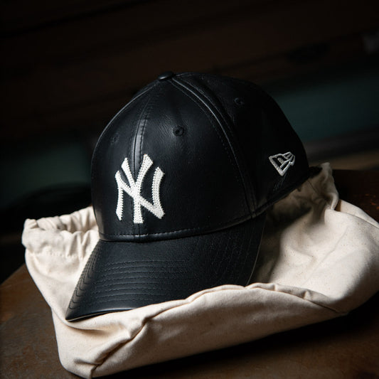 New York Yankees MLB Leather 9FORTY Strapback Negra