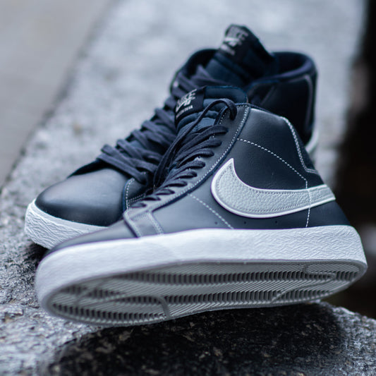 NIKE ZOOM BLAZER MID MS QS / BLACKENED BLUE-WOLF-BLACKENED BLUE