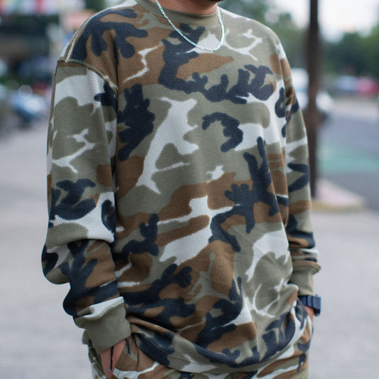 M J MVP CAMO LS TOP / LIGHT OLIVE-SAIL