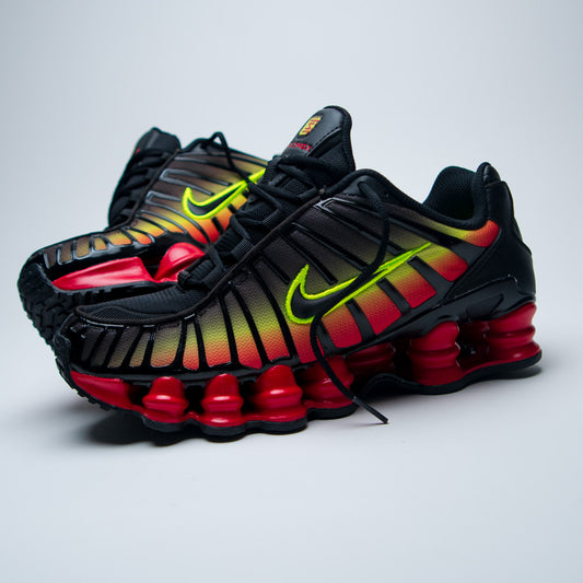 W NIKE SHOX TL / BLACK-BLACK-VOLT-FIRE RED